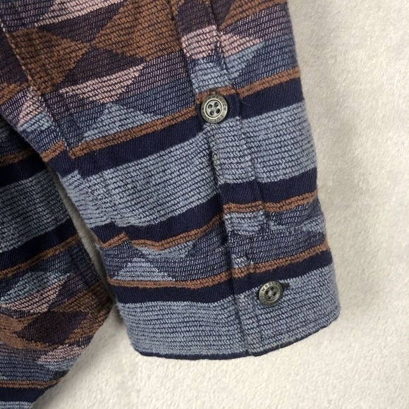 WOOLRICH Aztec Flannel Shirt Women's Sz XL Blue Button Up Casual Southwestern - Picture 16 of 16